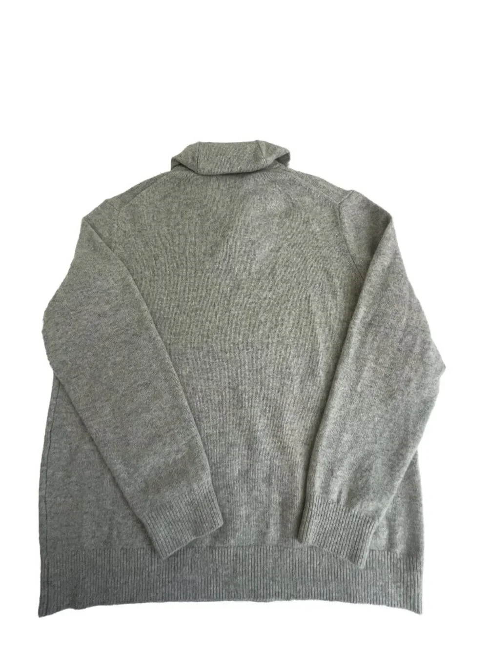 Banana Republic Italian Yarn Merino Wool Blend Shawl Collar Sweater Gray XL